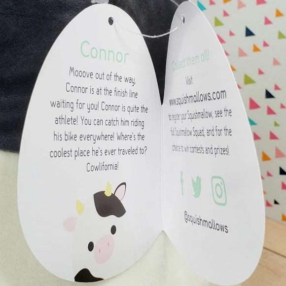 Squishmallow Connor the Cow 16" Farm Pal Squad Ultrasoft Stuffed Toy Plush NWT - Picture 11 of 12
